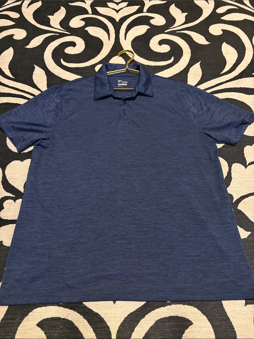 Old Navy Men's Heathered Navy Blue Polo